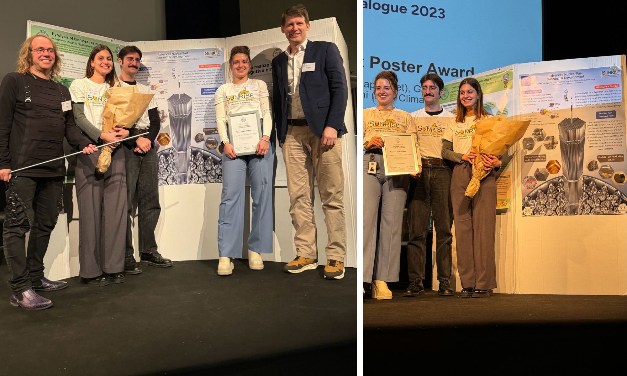 These images feature SUNRISE project students proudly posing next to their award-winning poster.